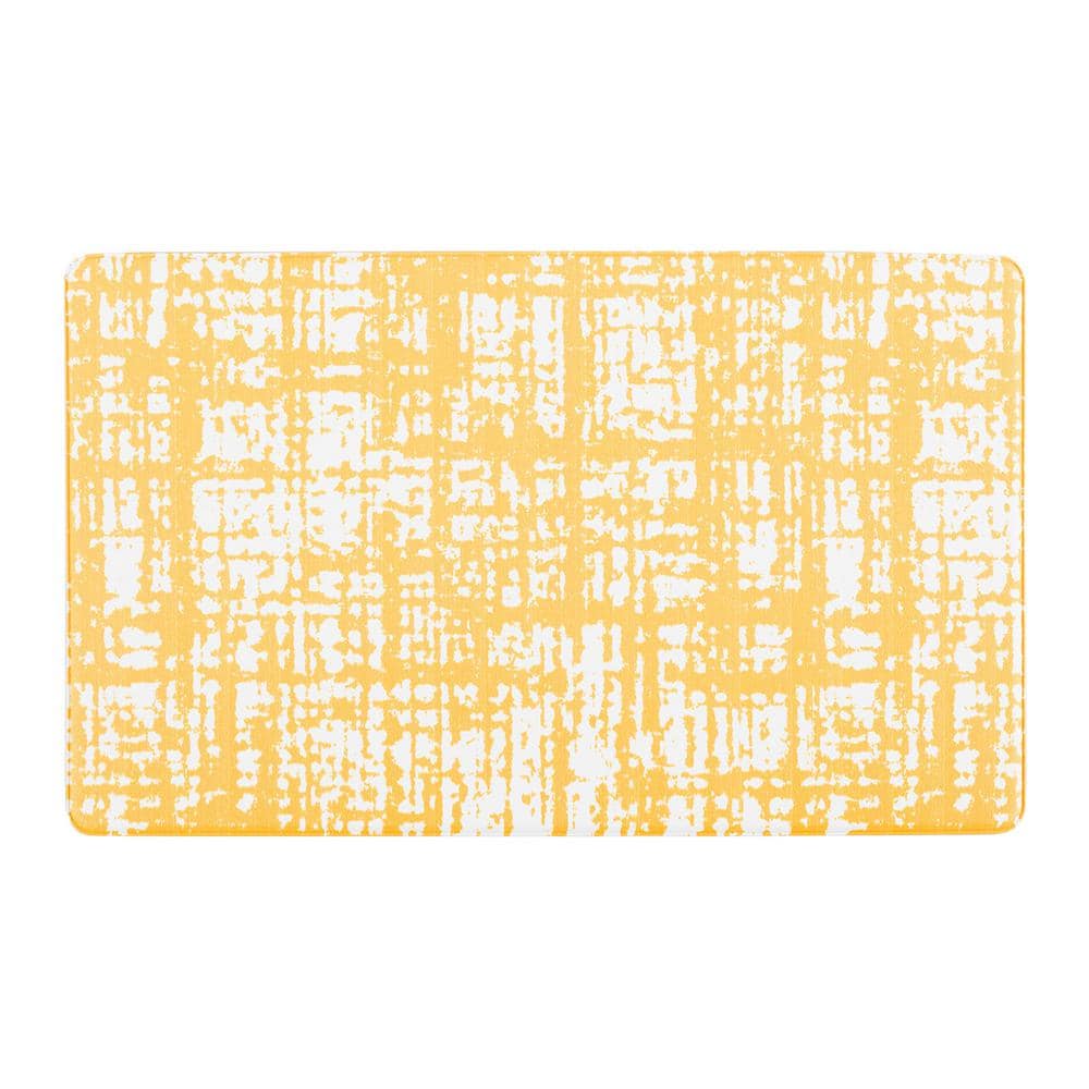 World Rug Gallery Contemporary Abstract Anti-Fatigue Standing Mat - Yellow 18x47