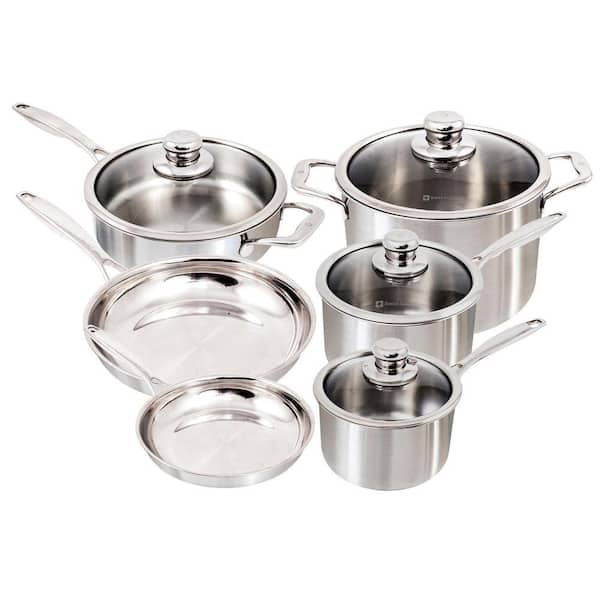Premium Clad 10-Piece Stainless Steel Set