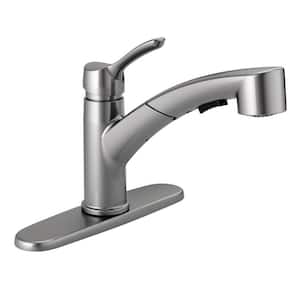 Collins Single-Handle Pull-Out Sprayer Kitchen Faucet in Arctic Stainless