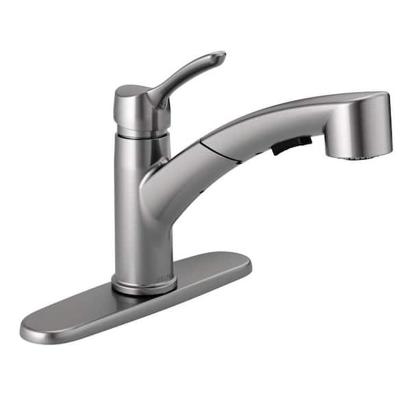 Delta Collins Single-Handle Pull-Out Sprayer Kitchen Faucet in Arctic Stainless
