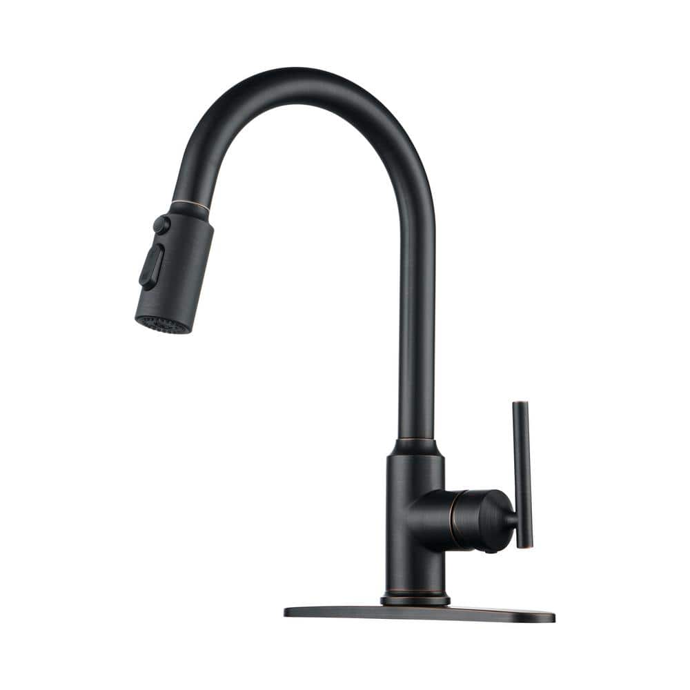 Oil Rubbed Bronze Single Handle Pull Down Kitchen Faucet