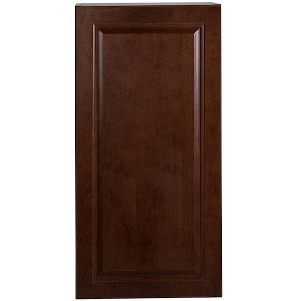 Hampton Bay Benton Assembled 18x36x12 in. Wall Cabinet in Amber