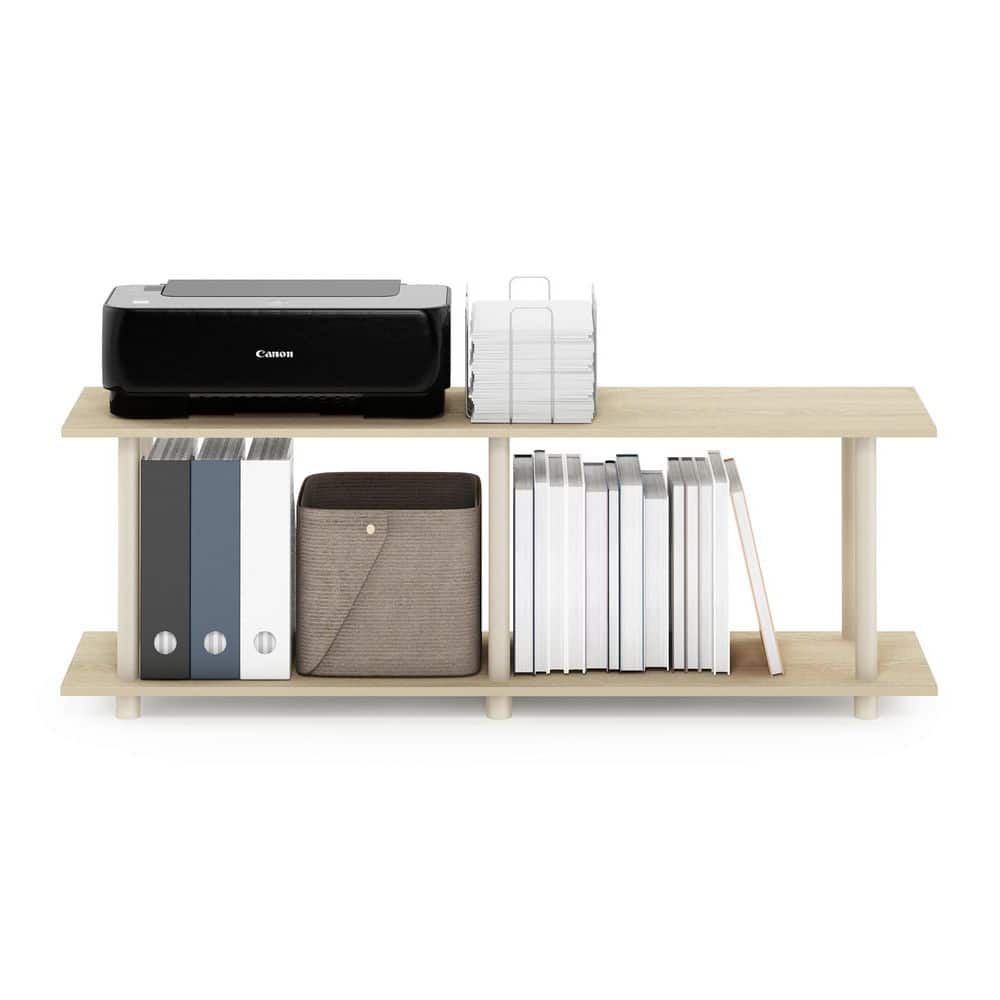 Bauhaus Oak and Beige Modern Rectangle Coffee Table with Lower Shelf