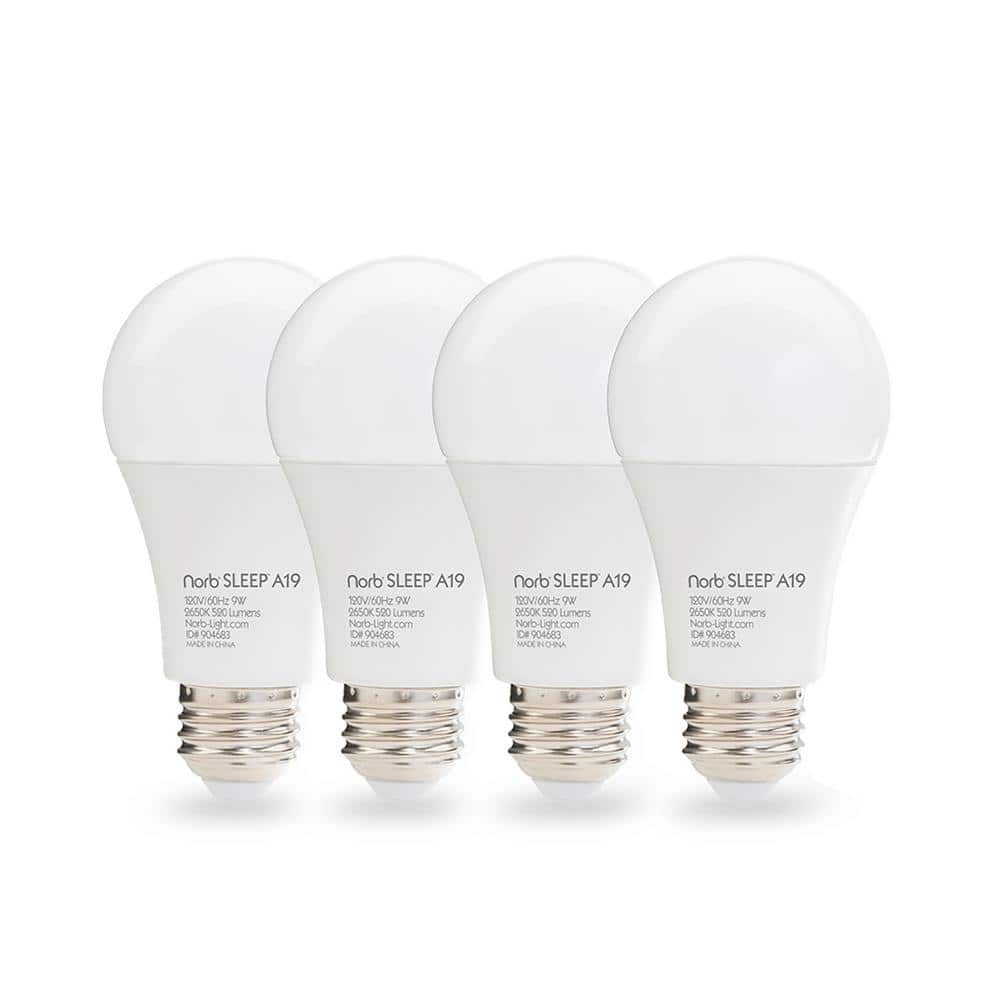 NorbSLEEP 9W Equivalent Sleep Light Low-Blue Dimmable A19 2650K LED Bulb (4