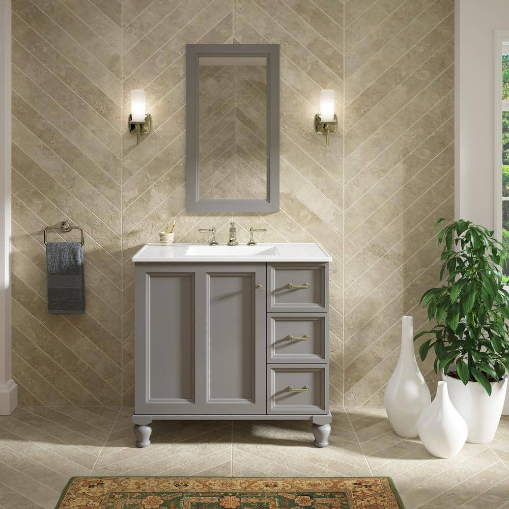 KOHLER Damask 36.0 in. W x 21.9 in. D x 34.5 in. H Bathroom Vanity ...