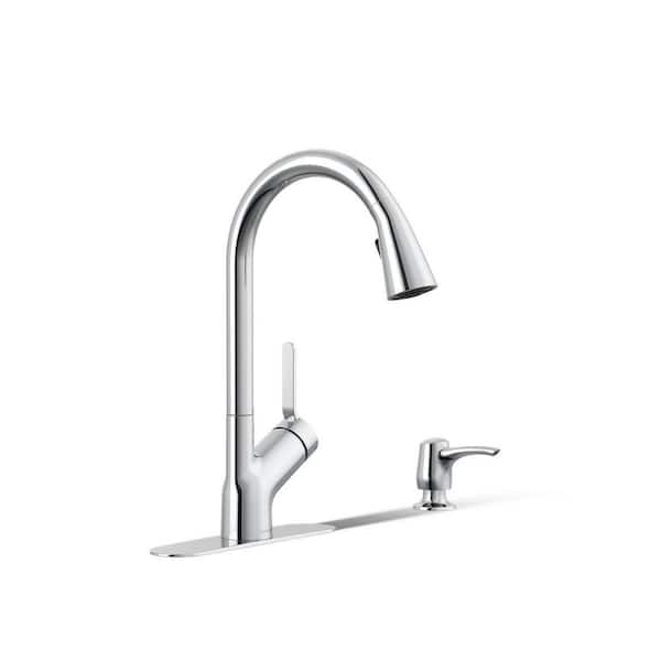 KOHLER Setra Single-Handle Pull-Down Sprayer Kitchen Faucet in Polished Chrome