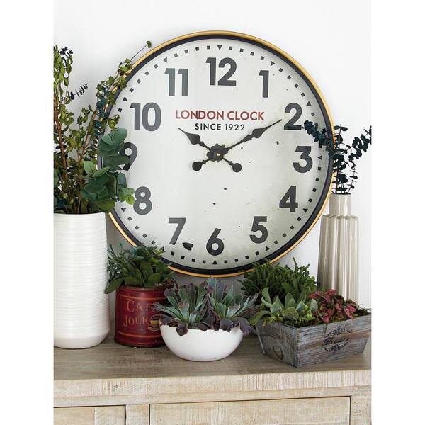 Litton Lane Multi-Colored London-Inspired Contemporary Analog Wall Clock