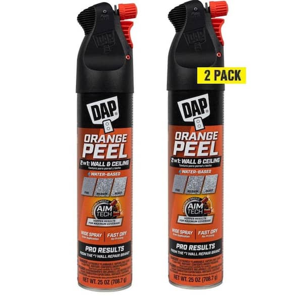 Spray Texture 25 Oz. Orange Peel Water Based 2-in-1 Wall and Ceiling White Texture Spray with Aim Tech Nozzle (2-Pack)