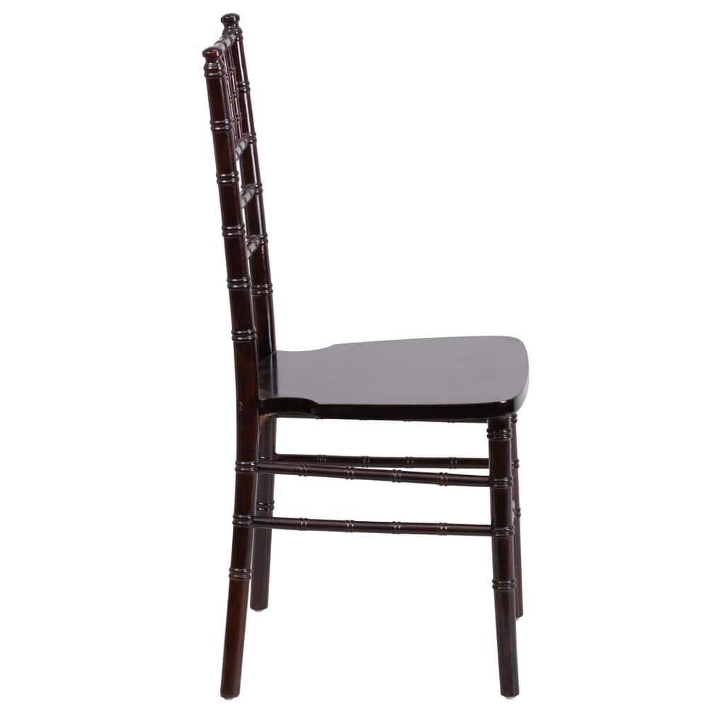 Walnut High Slat Chiavari Wood Side Chair