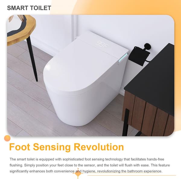 JimsMaison Elongated Smart Bidet Toilet 1.19 GPF with Foot Sensing and Auto Flushing