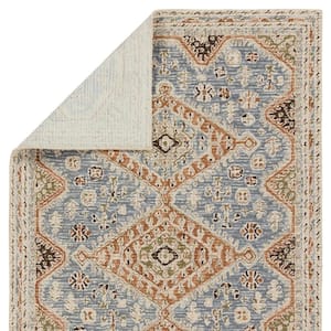 Vibe Zascha Blue/Brown 5 ft. x 8 ft. Hand Tufted Medallion Wool Area Rug