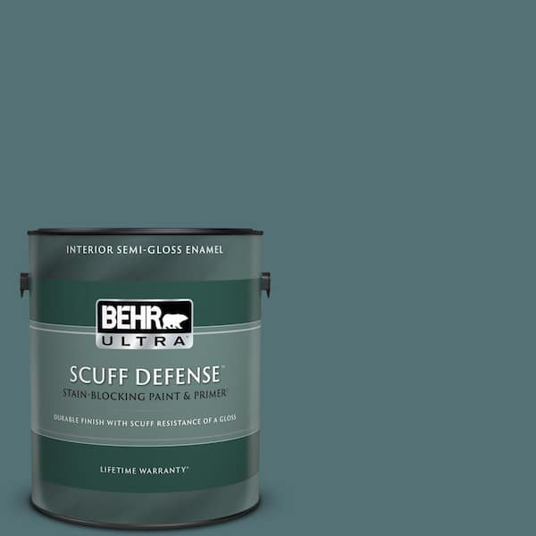 BEHR ULTRA 1 gal. Home Decorators Collection #HDC-CL-22 Sophisticated Teal Extra Durable Semi-Gloss Enamel Interior Paint & Primer