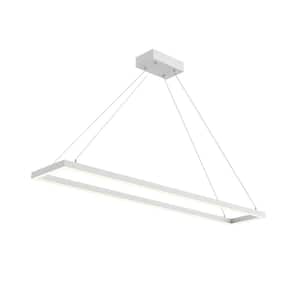 Piazza 48 in. 1 Light 63-Watt White Integrated LED Pendant Light