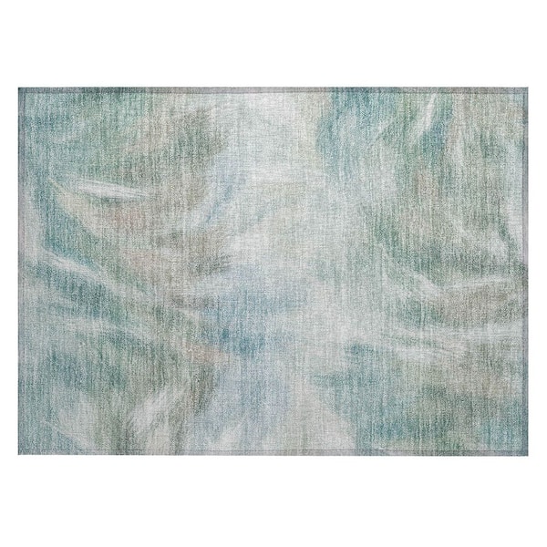 Chantille Machine Washable Indoor/Outdoor Abstract ACN2096 Sky 1 ft. 8 in. x 2 ft. 6 in. Accent Rug