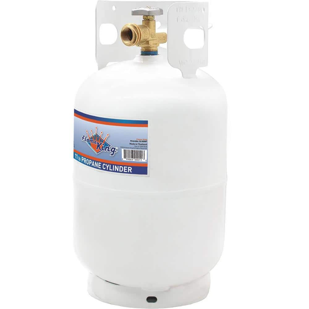 White 10 Pound Steel Propane Tank with OPD Valve