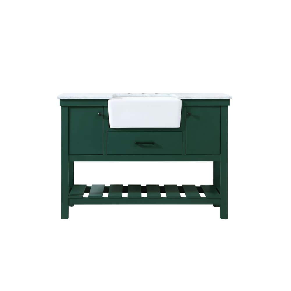 Timeless Home 22 in. W x 48 in. D x 34.125 in. H Bath Vanity in Green with 