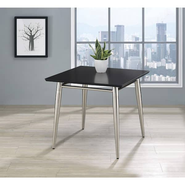 Brooklyn 22 in. White/Brushed Nickel Square Wood End Coffee Table