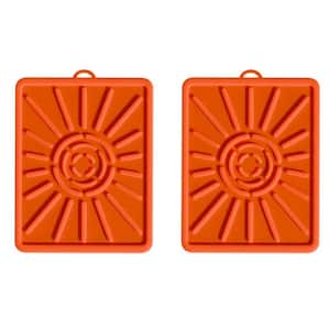 14 in. x 11.2 in. Silicone Grill Side Shelf Mat Blackstone Accessories for Outdoor Grill, Orange (2-Pack)