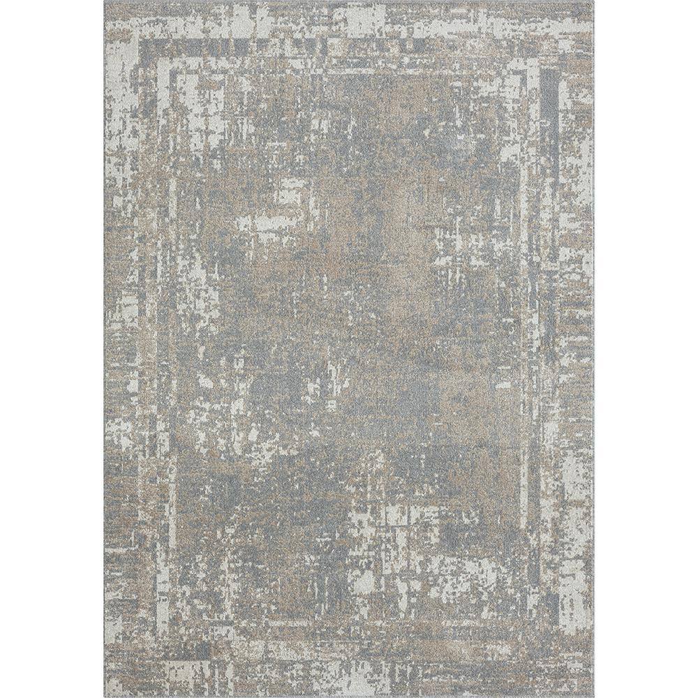 LR Home Lara Ultimate Gray/Ivory 5x7 ft. Transitional Distressed Border
