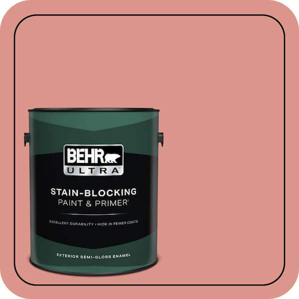 BEHR ULTRA 1 gal. #180D-4 Coral Serenade Semi-Gloss Enamel Exterior Paint & Primer