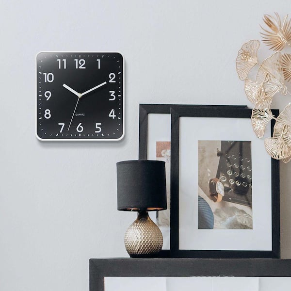 Infinity Instruments St. Mark Square Wall Clock, White, 10 in