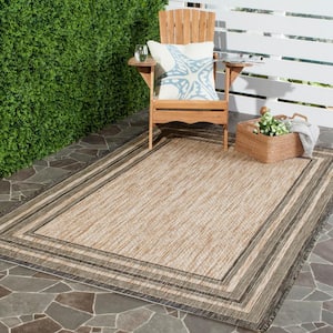 2'4x4'4 Outdoor Rug-Black/Tan Diamonds