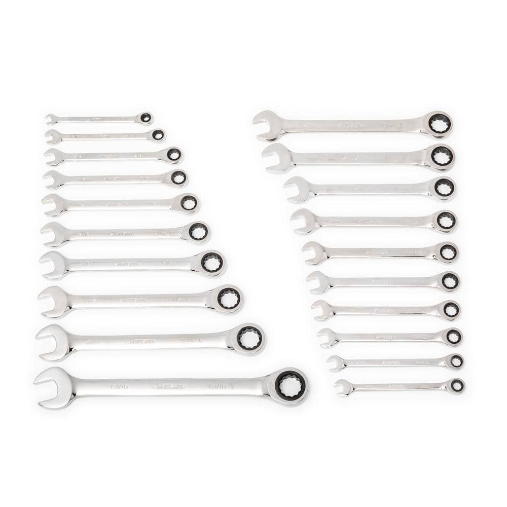 Husky 72-Tooth Ratcheting SAE/MM Combination Wrench Set (20-Piece)  HRW20PCSMN-06 The Home Depot
