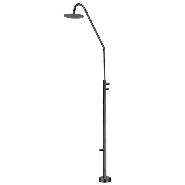 Outdoor 2 Faucet Handles 2-Spray Shower Faucet 1.8 GPM with Pressure Balance in Black