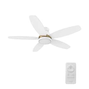 Povjeta 48 in. Color Changing Integrated LED Indoor White 10-Speed DC Ceiling Fan with Light Kit and Remote Control