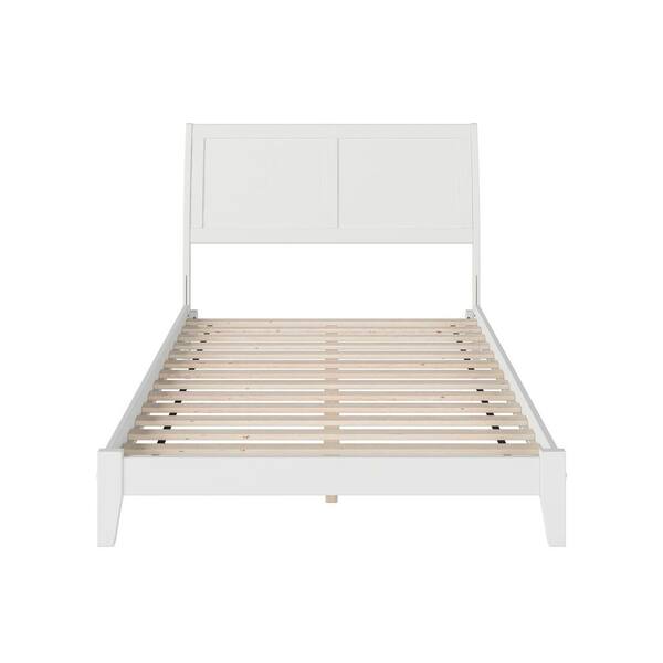 AFI Portland White Queen Solid Wood Frame Low Profile Platform Bed with ...