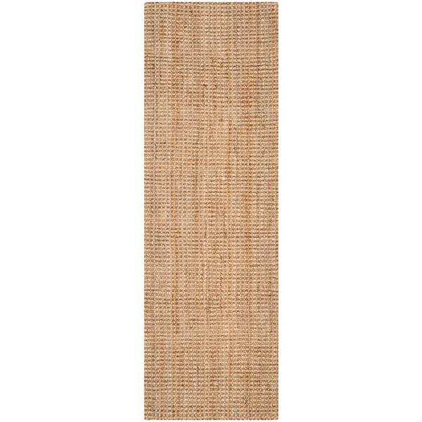 SAFAVIEH Natural Fiber Natural 2 ft. x 15 ft. Woven Border Runner Rug