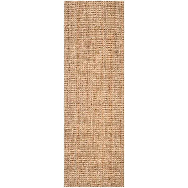 Natural Fiber Natural 2 ft. x 9 ft. Woven Border Runner Rug