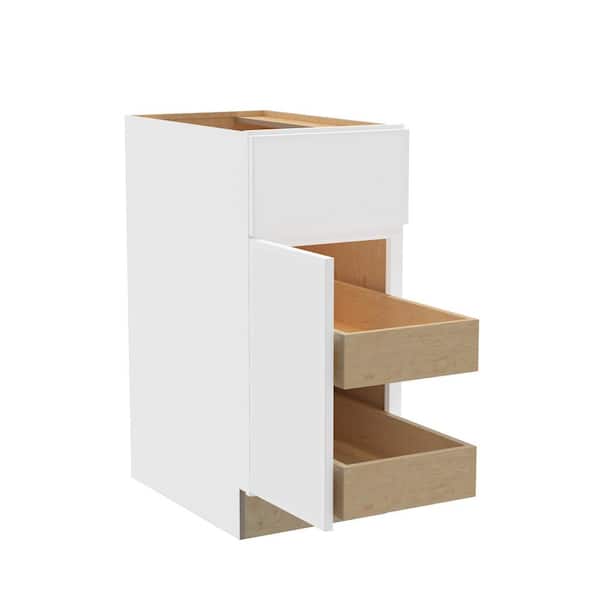 Home Decorators Collection Hargrove 12 in. W x 24 in. D x 34.5 in. H Assembled Plywood Base Kitchen Cabinet in Vesper White with 2ROT Soft Close LH