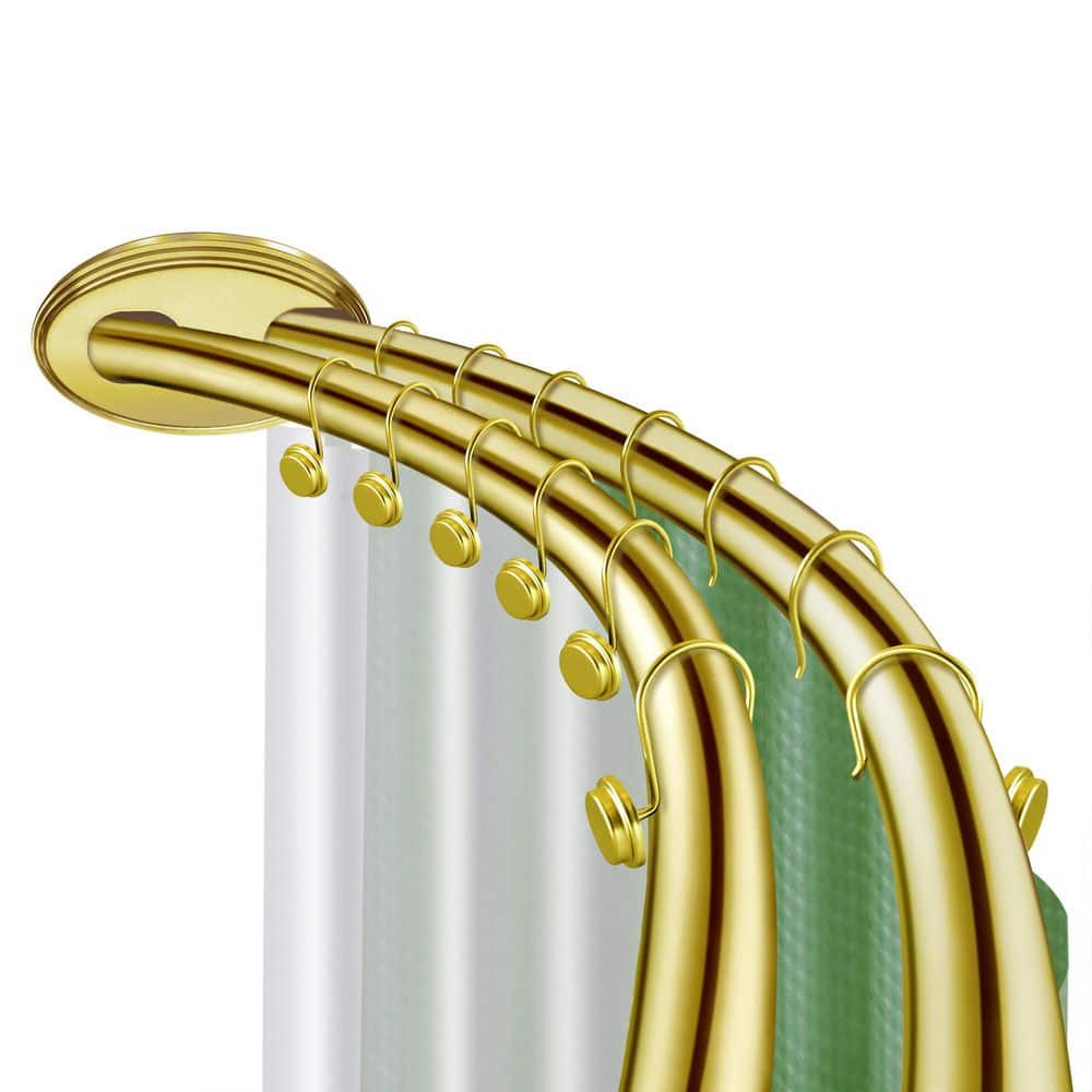 72 in. Rustproof Wall Mounted Aluminum Double Curved Shower Curtain Rod, Adjustable from 45 in. to 72 in., Gold price history on PriceWatchPro