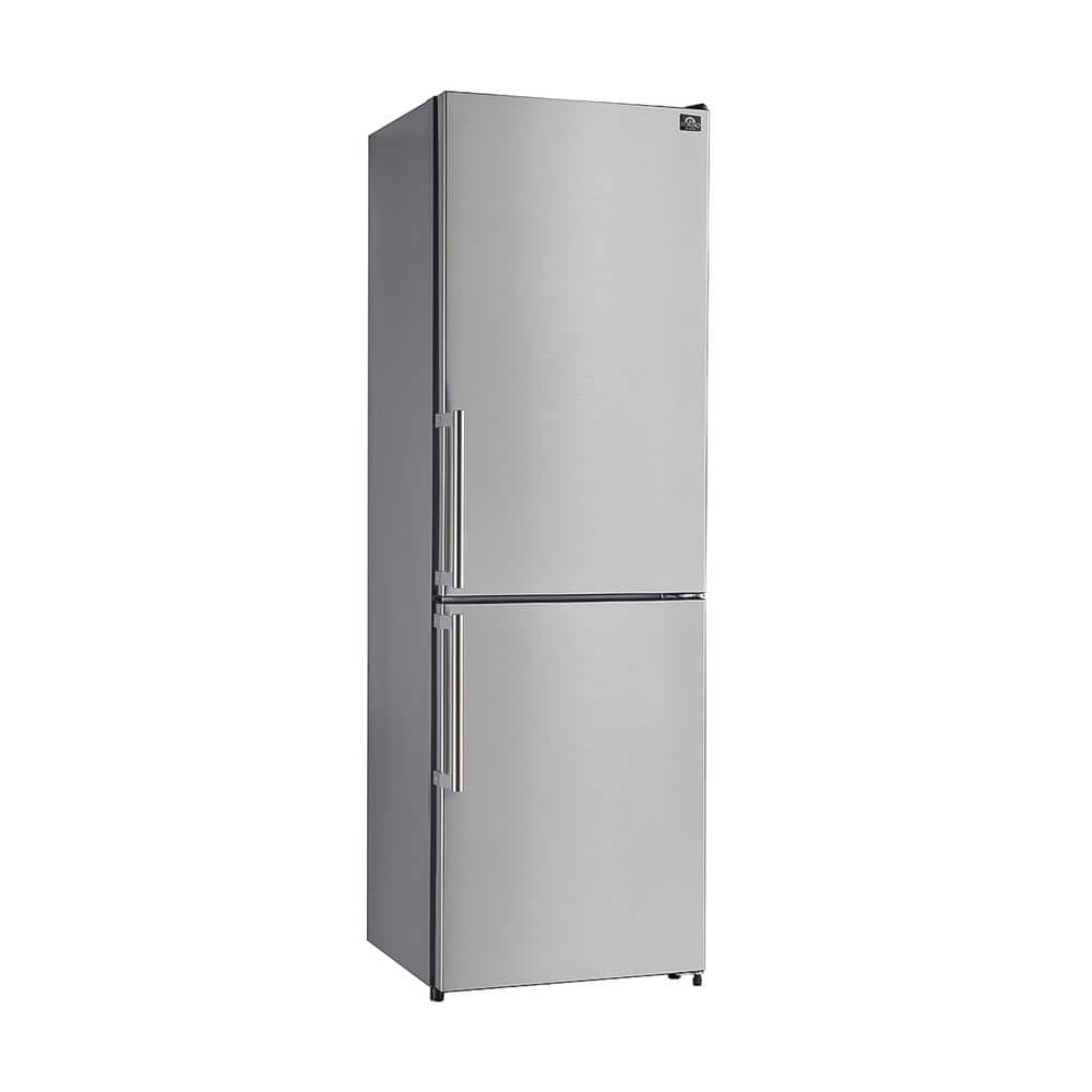 Compact Stainless Steel Bottom Freezer Refrigerator with Smart Features