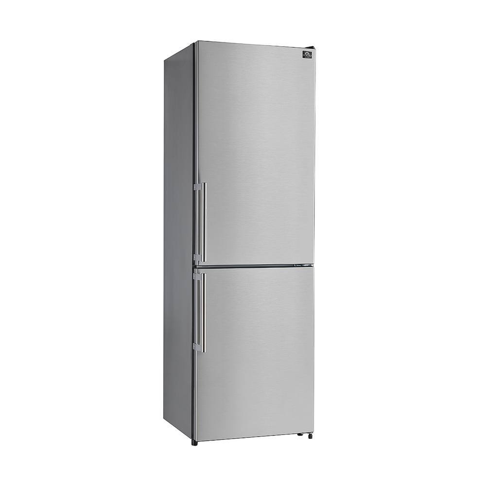 Compact Stainless Steel Bottom Freezer Refrigerator with Smart Features