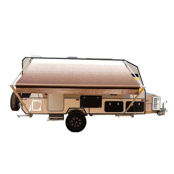 Aleko 12 Ft Rv Retractable Awning 96 In Projection In Brown Fade Rvaw12x8brn13 Hd The Home Depot