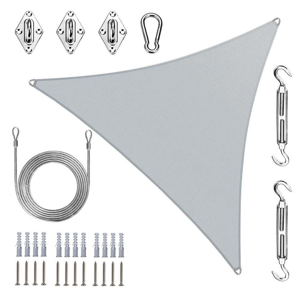 20 ft. x 20 ft. x 20 ft. Triangle Pro Ring Sun Shade Sail with Hardware Kit and Rope-Grey price history on PriceWatchPro
