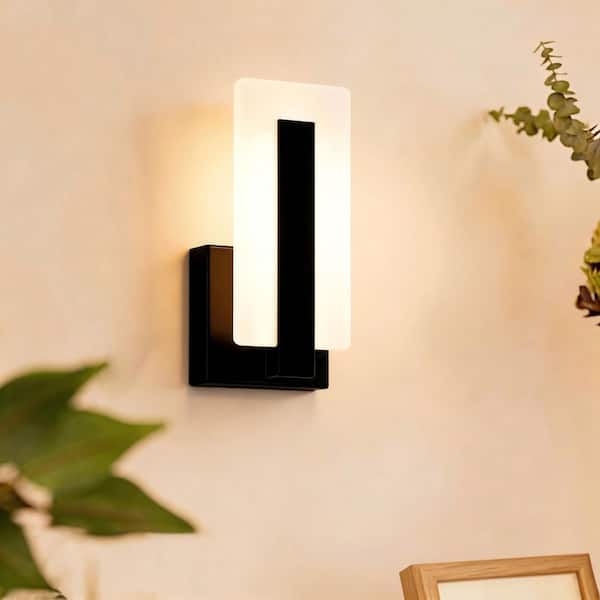 5 in. Modern 1-Light LED Wall Sconce, 7W Acrylic Warm White 3000K Wall Light Fixture, 2 Pack for Bedroom and Bathroom