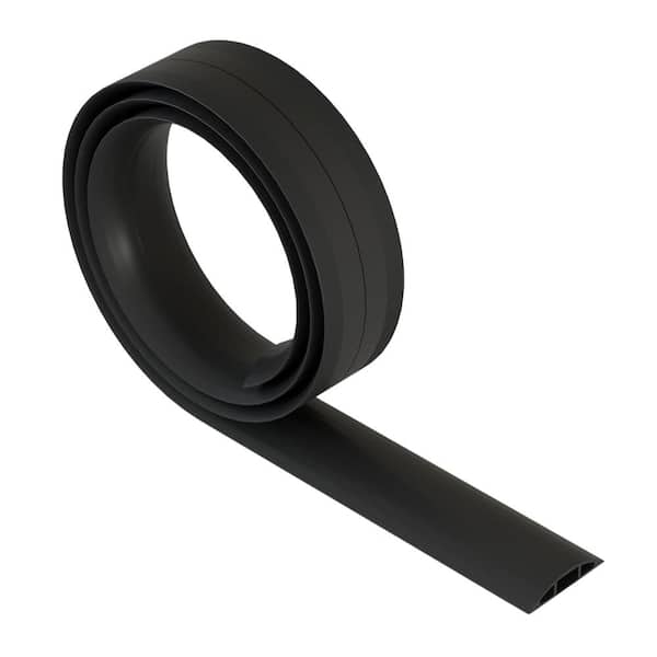6ft. 0.63in. W x 0.31in. H Heavy Duty PVC Flexible Floor Cable Cover Cord Hider to Protect and Prevent Trip Hazard Black