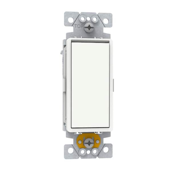 X Series 20 Amp Single Pole Rocker Switch Back Wire Light Switch Matte White