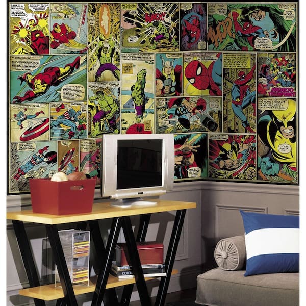 RoomMates - 72 in. x 126 in. Marvel Classics Comic Panel Ultra-Strippable Wall Mural