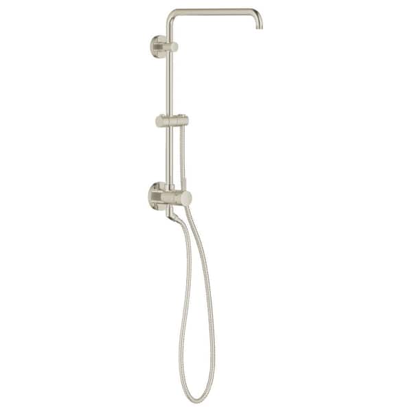 GROHE Retro-Fit 2-Function Wall Bar Shower Kit in Brushed Nickel InfinityFinish (Valve Included)