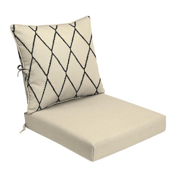 ARDEN Foam Outdoor Deep Seat Cushion Set 24 x 24 Made with ProFoam Rain-Proof Fade Resistant Tan Diamond Trellis