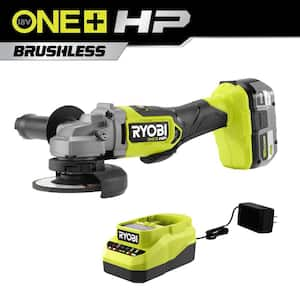 ONE+ HP 18V Brushless Cordless 4-1/2 in. Angle Grinder Kit with 4.0 Ah Battery and Charger