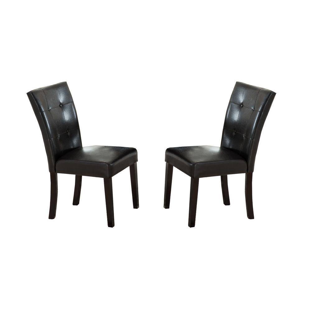 Benjara Brown Leather Tufted Dining Chair Set Of 2 Bm231716 The Home Depot 6092