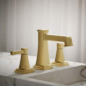 Riff 8 in. Widespread Double Handle Bathroom Faucet in Vibrant Brushed Moderne Brass