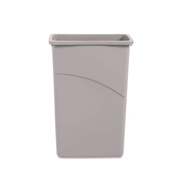 Slim Waste Container, 23 Gal., Gray, Plastic