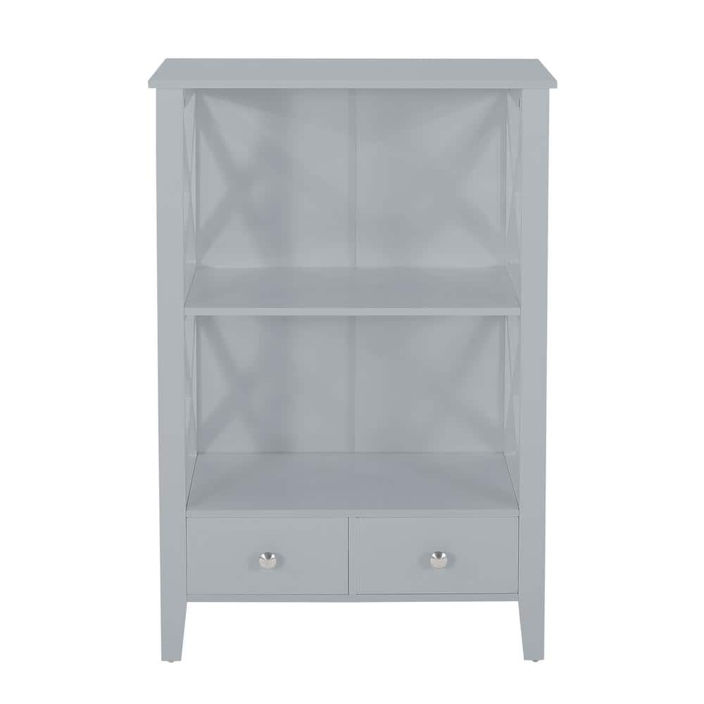 23.75 in. W x 12.50 in. D x 36.50 in. H Gray Linen Cabinet with 2-Drawers -  Flynama, 70698.00GRY