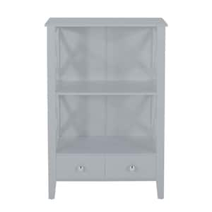 23.75 in. W x 12.50 in. D x 36.50 in. H Gray Linen Cabinet with 2-Drawers